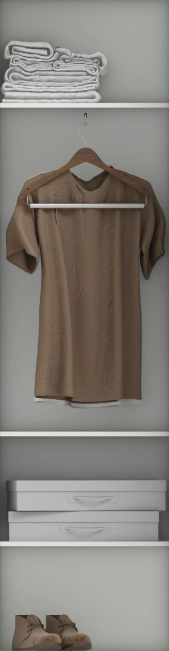 Наполнение секции в шкаф-купе 568 мм. (гл. 450 мм) (1 штанга + 2 полки) - фото 1