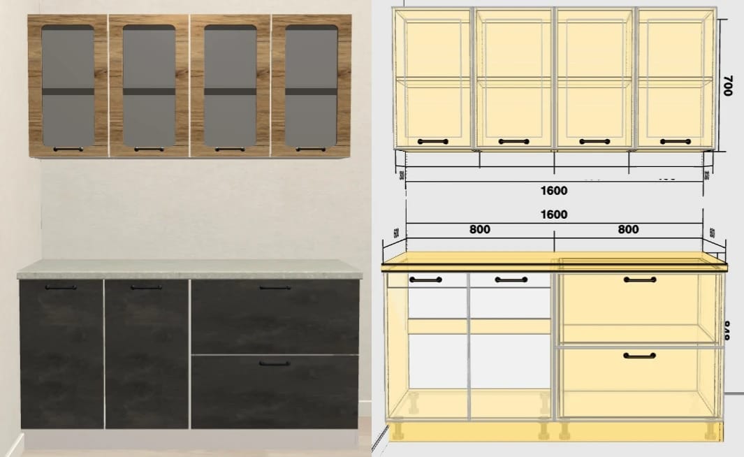 ЛОФТ (ДУБ ЦИКОРИЙ/БЕТОН ТЕМНЫЙ), Распродажа - фото 1