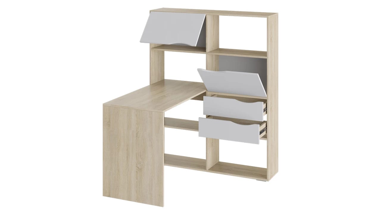 СТОЛ ПИСЬМЕННЫЙ (ТИП 7) (1148*1100*1432 ММ) (дуб сонома/белый ясень) - фото 3