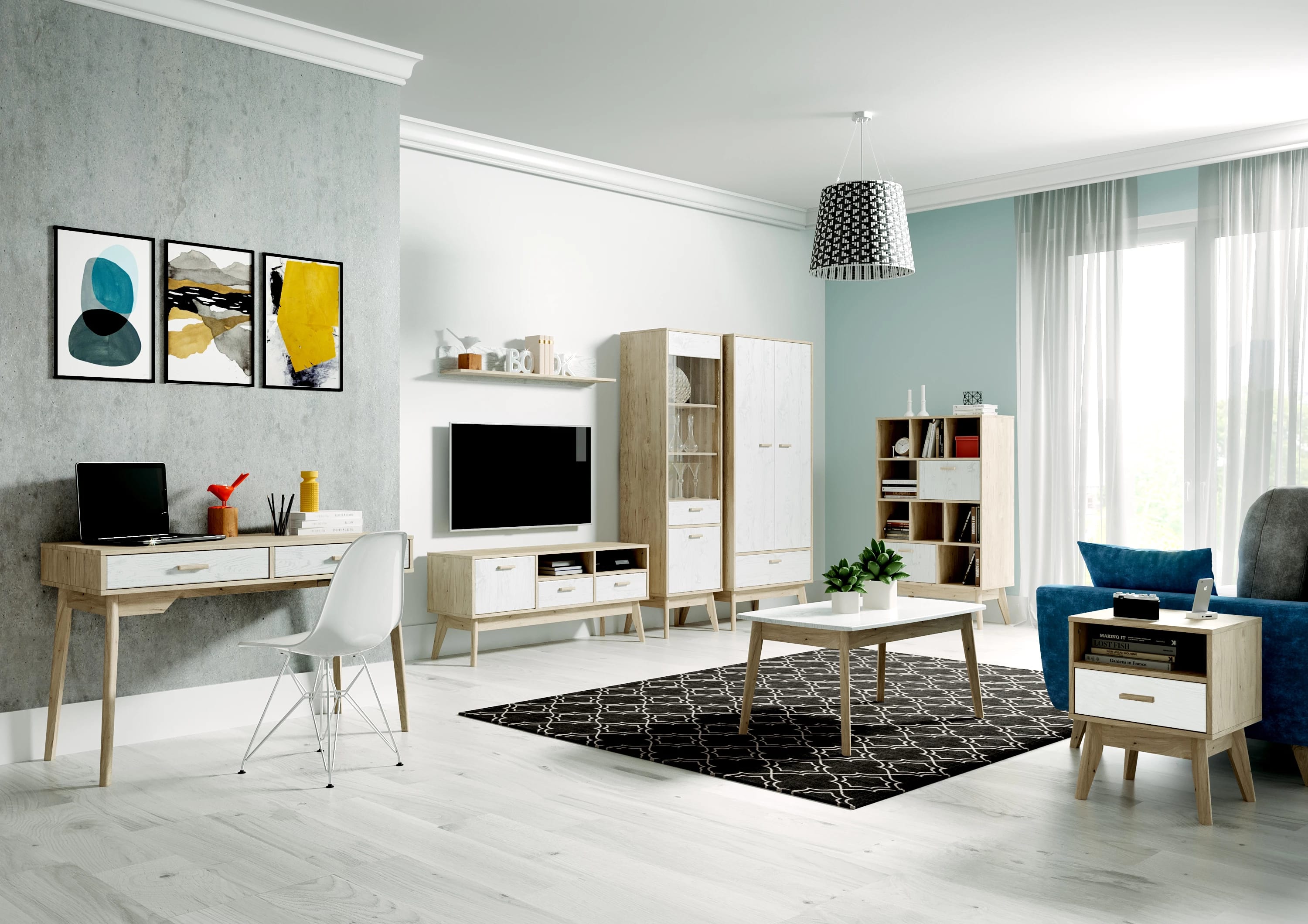 КАЛГАРИ (Дуб натуральный светлый / Белый матовый) - фото 2