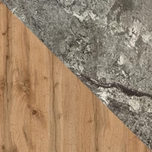 МИЛАН (Металл Графитовый Муар/ЛДСП Дуб Вотан/ПЛАСТИК Мрамор Камень черный (0189/0157/3025)) - фото 2