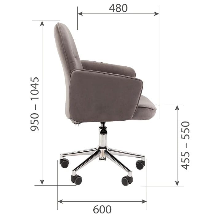 CHAIRMAN HOME 130 (ткань Т-55 серый) - фото 7