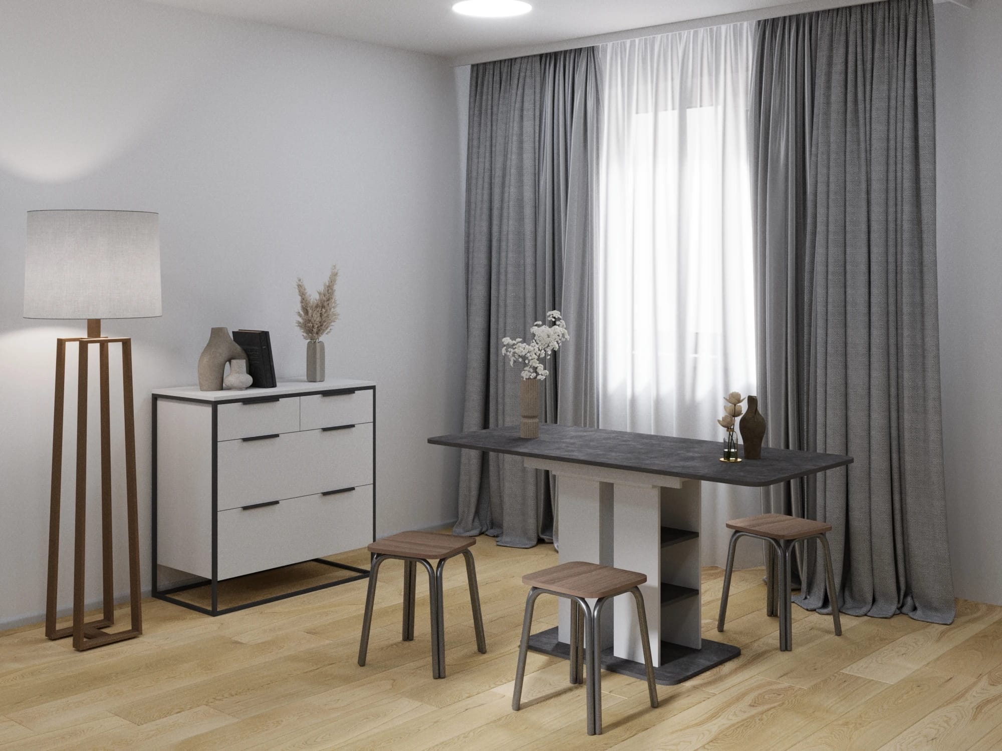 ТАБУРЕТ ТБ17 ЛДСП (АРТ.ТБ 17. 3/1) (Алюминий Хром/Ясень шимо темный (00/94А)) - фото 3