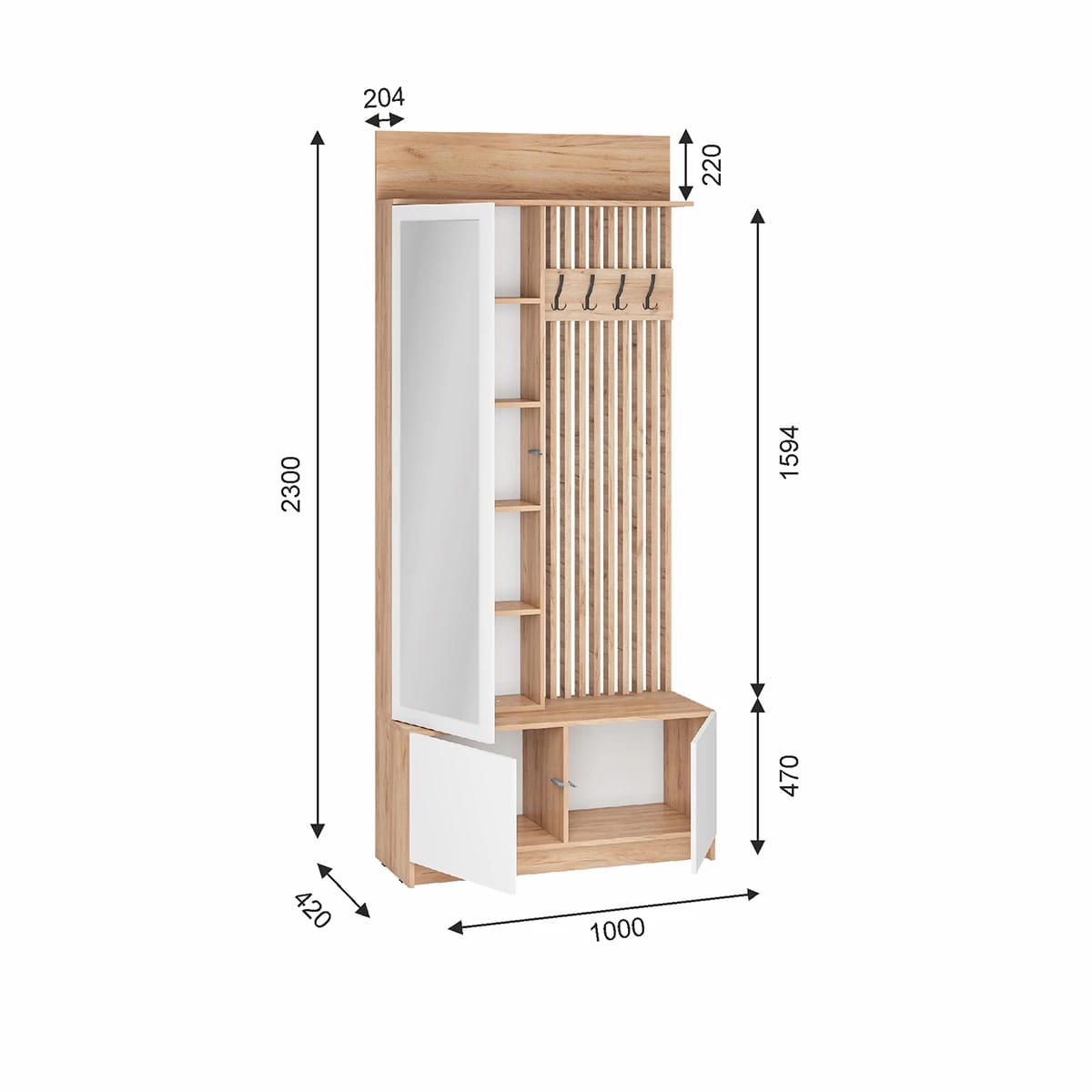 СТОУБИ (дуб крафт золотой/глянец белый) - фото 2