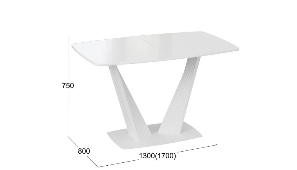 ФАБИО (белый матовый/стекло глянцевое белое) - фото 2