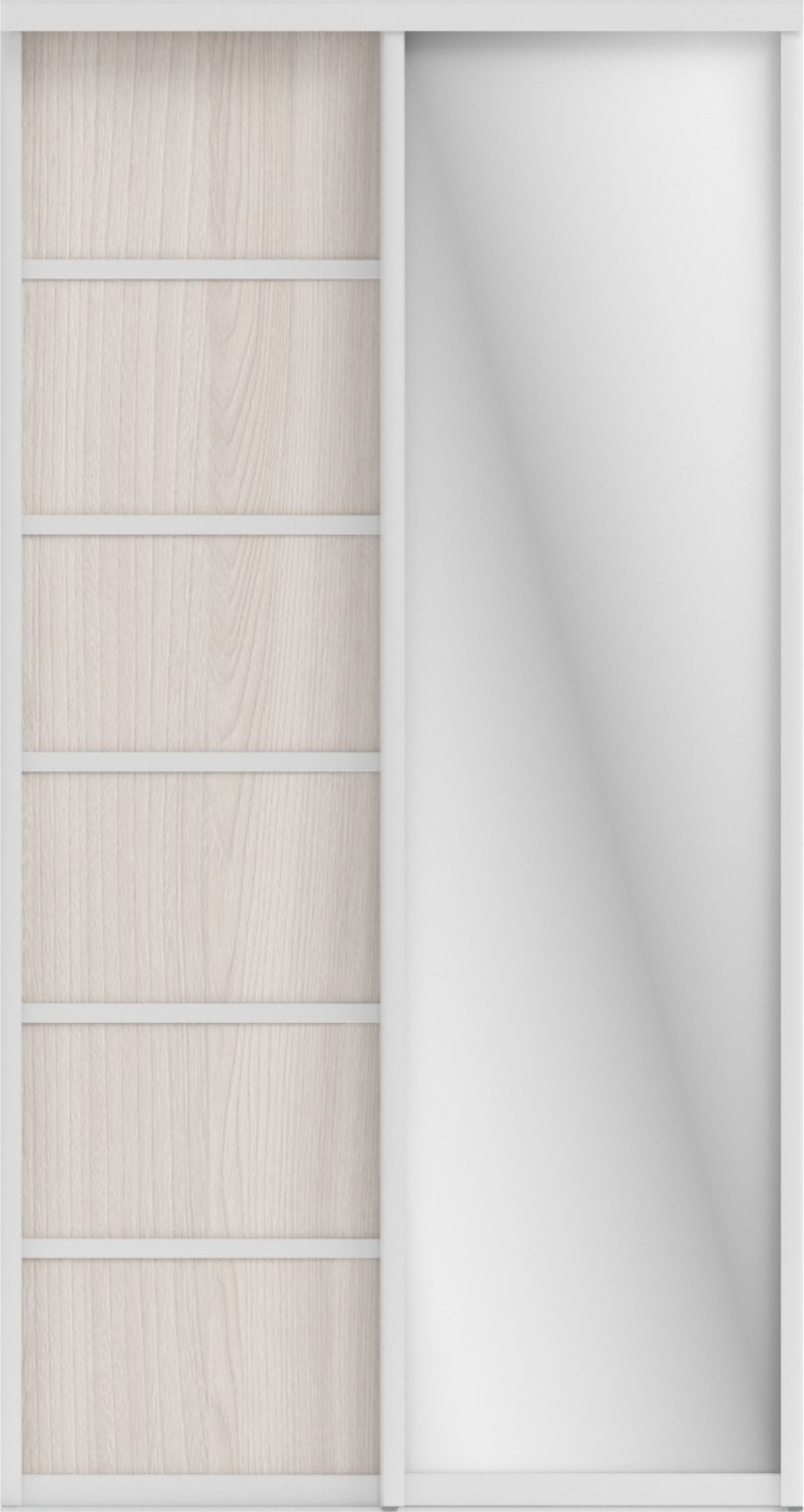 СТИВ (ЗЕРКАЛО/ЛДСП) (ясень светлый/профиль С хром) - фото 2