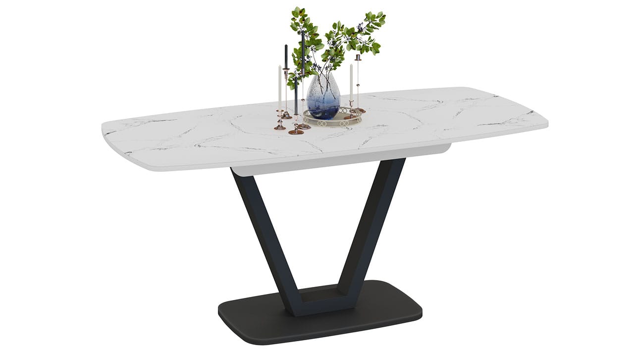 СИНГАПУР (черный муар/стекло белый мрамор) - фото 1