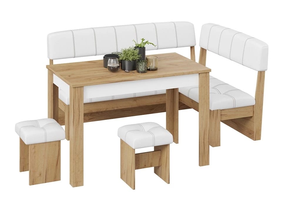 АЛЬФА (дуб крафт золотой/белый кожзам) - фото 1