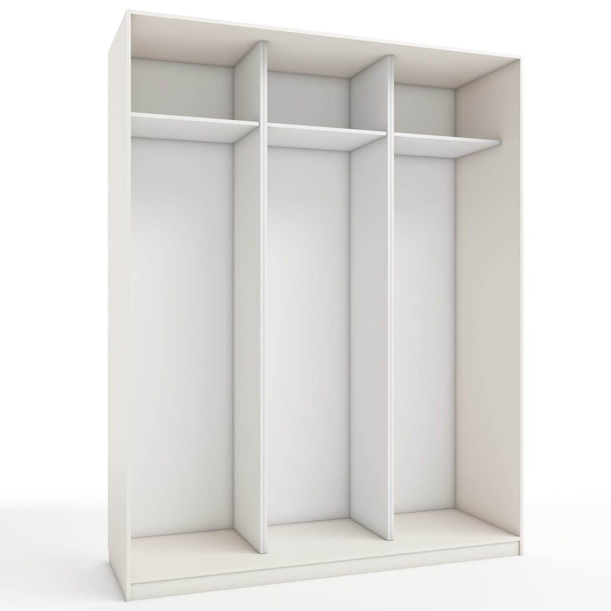 КОРПУС ШКАФА 1800*600*2300 ММ С АНТРЕСОЛЬНЫМИ ПОЛКАМИ (Корпус: ТЭФФИ, Наполнение: БЕЛЫЙ шагрень) - фото 1