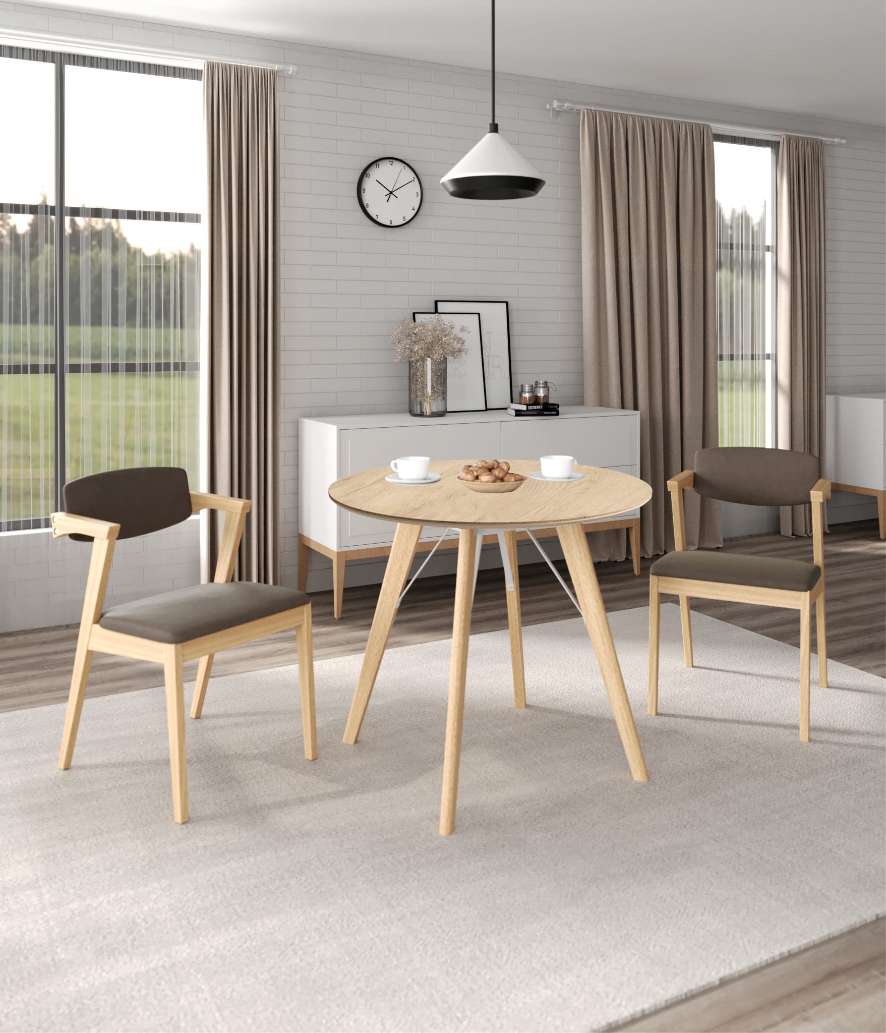 АМАДЕО-3/КОЛУМБИЯ (орех / металл белый / светлое дерево) - фото 1