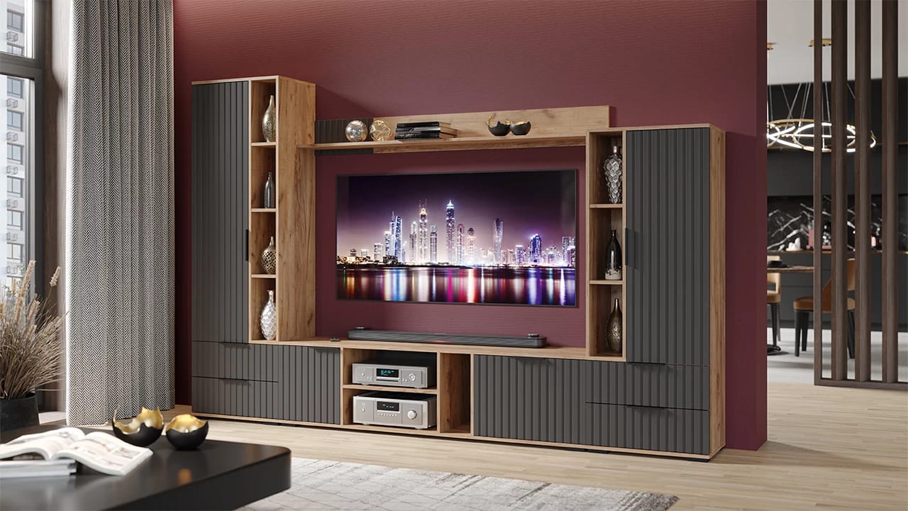 ХИЛТОН (Дуб крафт золотой/Графит матовый) - фото 5