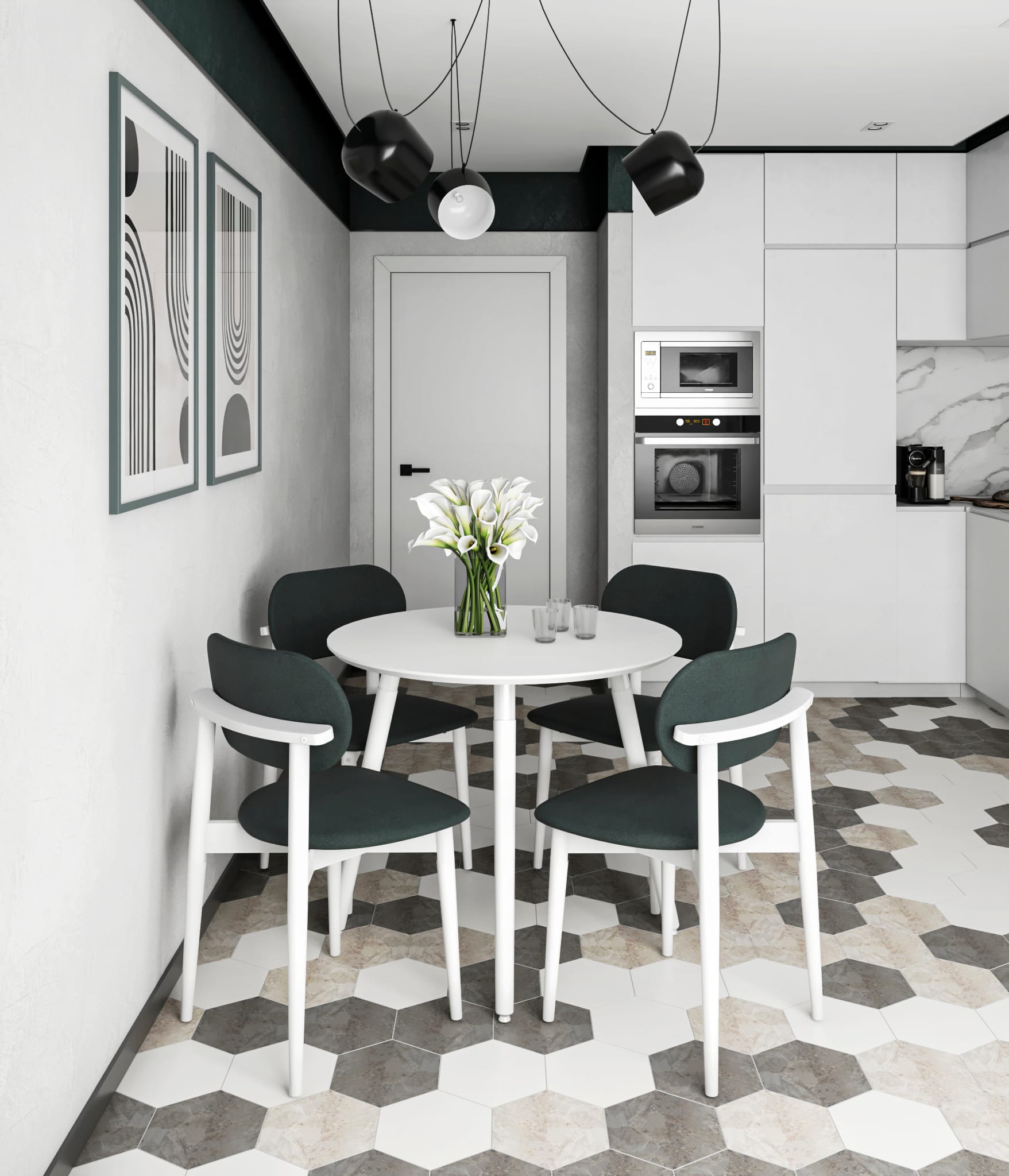 АМАДЕО-2/САНТЪЯГО (белый матовый / металл белый / белый матовый) - фото 1