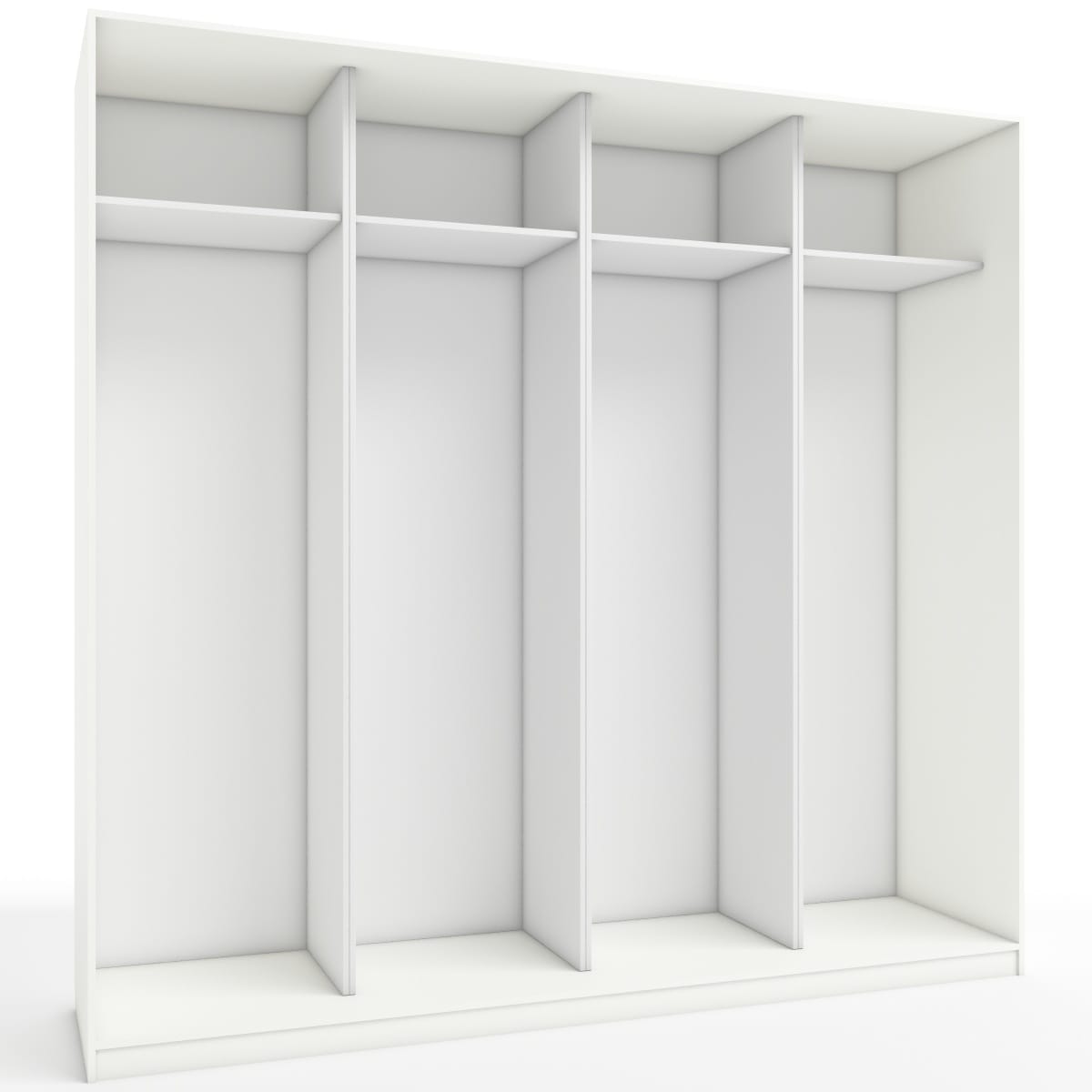 КОРПУС ШКАФА 2400*600*2300 ММ С АНТРЕСОЛЬНЫМИ ПОЛКАМИ (Корпус: БЕЛЫЙ легкий шелк, Наполнение: БЕЛЫЙ легкий шелк) - фото 1