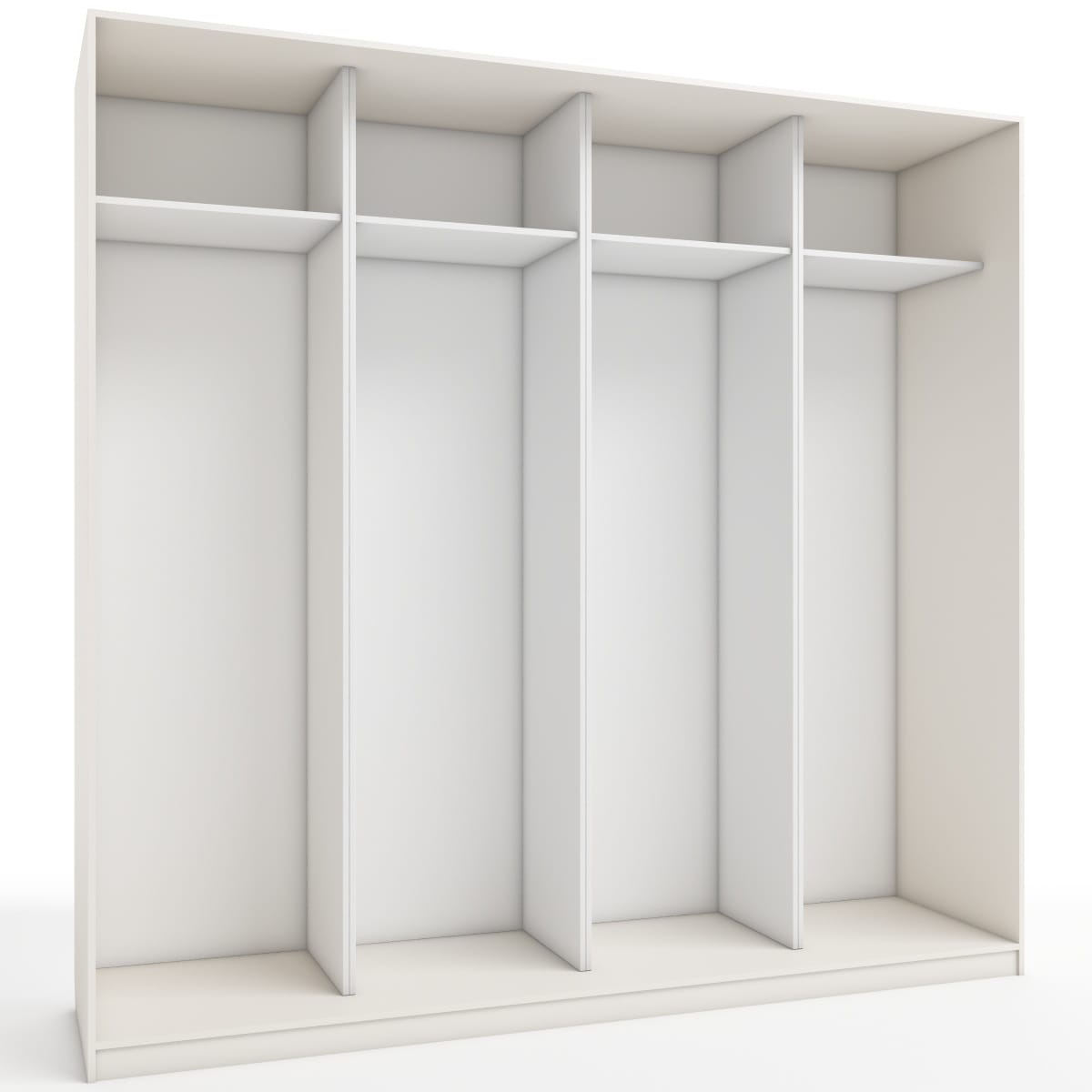 КОРПУС ШКАФА 2400*600*2300 ММ С АНТРЕСОЛЬНЫМИ ПОЛКАМИ (Корпус: ТЭФФИ, Наполнение: БЕЛЫЙ легкий шелк) - фото 1