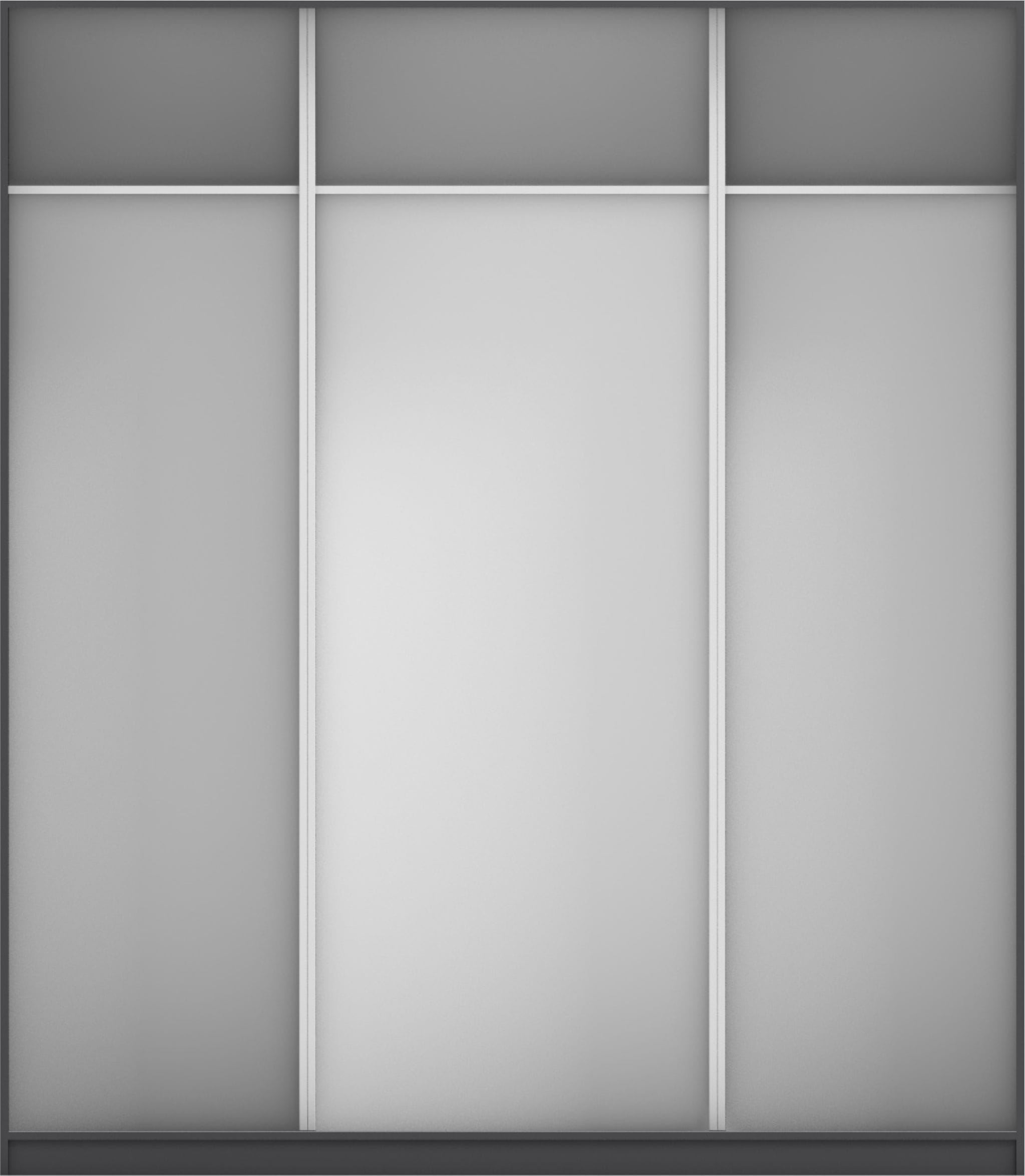 КОРПУС ШКАФА 2000*600*2300 ММ С АНТРЕСОЛЬНЫМИ ПОЛКАМИ (Корпус: ГРАФИТ, Наполнение: БЕЛЫЙ легкий шелк) - фото 1