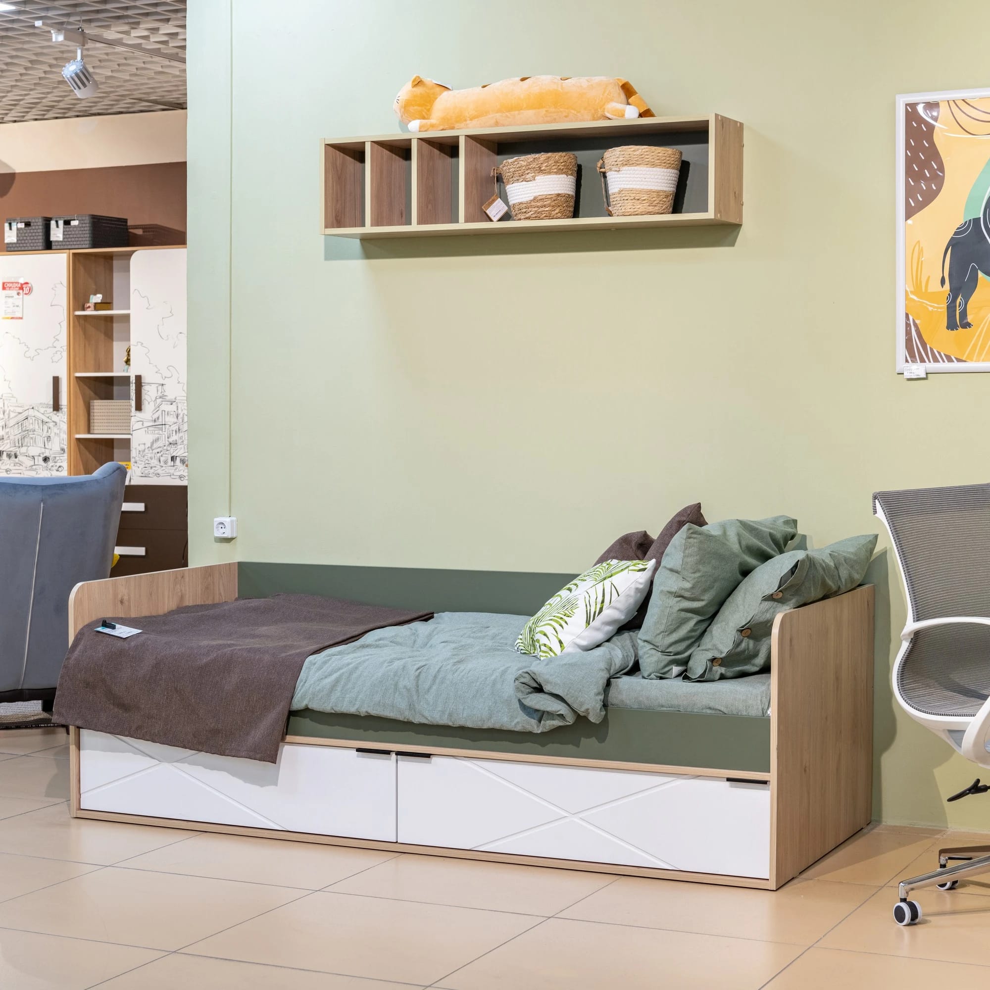 ЛЕО (Гикори джексон/Белый матовый/Дымчатый зеленый) - фото 3