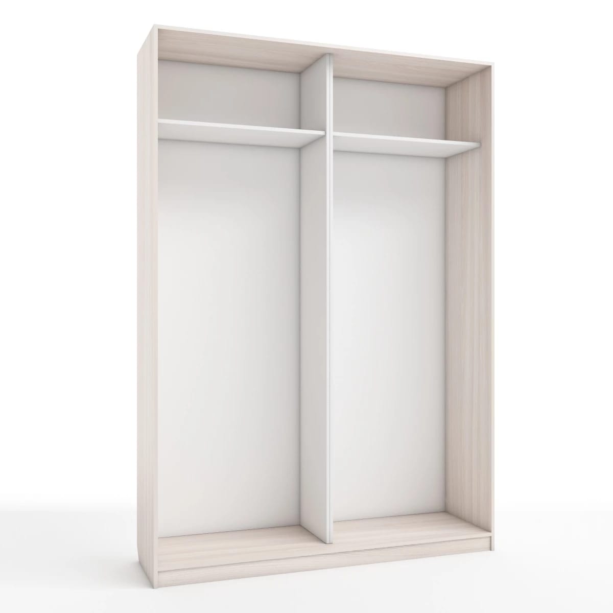 КОРПУС ШКАФА 1600*450*2300 ММ С АНТРЕСОЛЬНЫМИ ПОЛКАМИ (Корпус: ЯСЕНЬ СВЕТЛЫЙ, Наполнение: БЕЛЫЙ шагрень) - фото 1