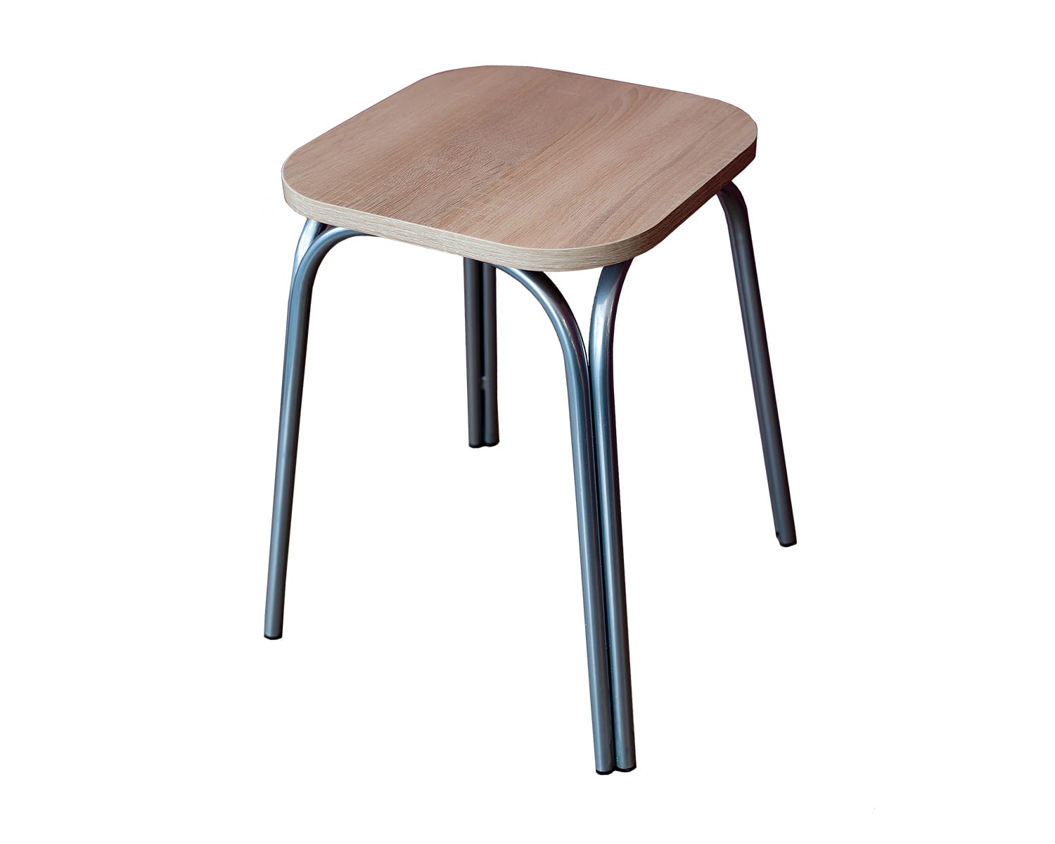 ТАБУРЕТ ТБ17 ЛДСП (АРТ.ТБ 17. 3/1) (Алюминий Хром/Дуб сонома (000/46)) - фото 1