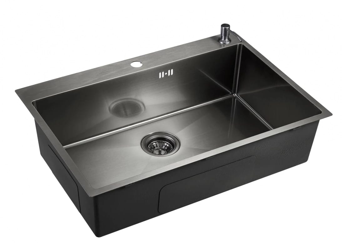 EMAR EMB-125А, МОЙКА ВРЕЗНАЯ 740*500ММ (Черная (PVD Nano Dark)) - фото 1