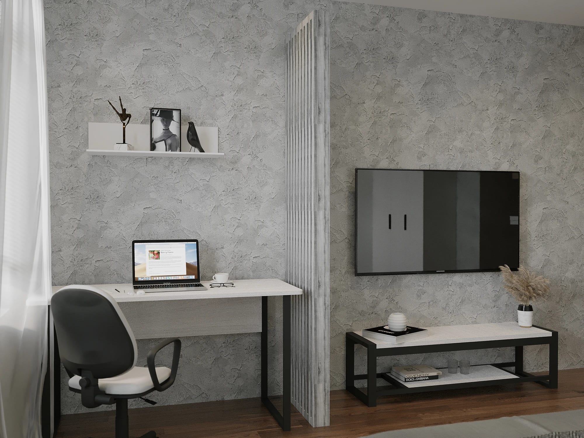 ПОЛКА 800 (800*250*200 ММ) (белый шагрень) - фото 5