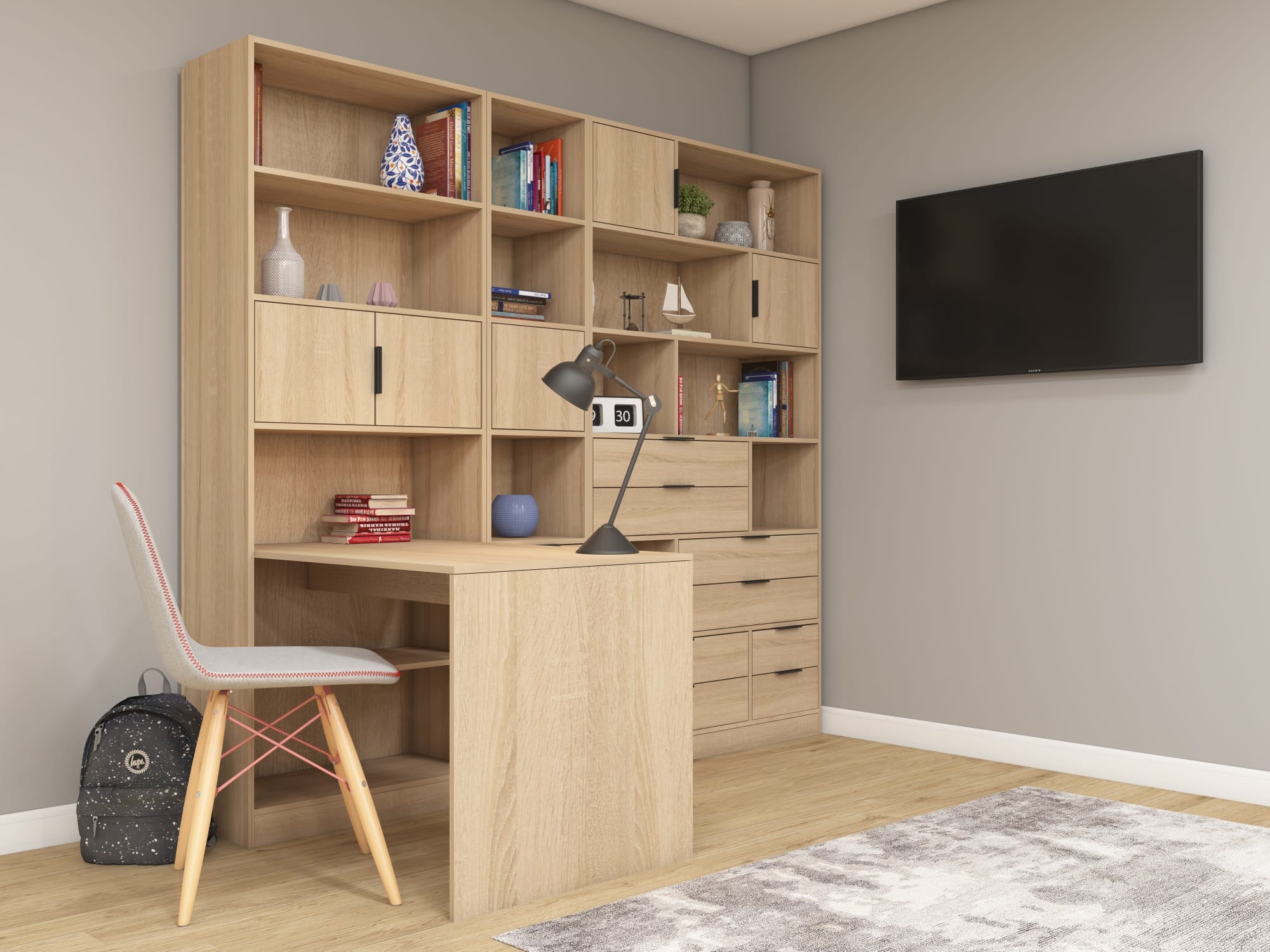 СМАРТ (дуб сонома/ручка АЛДИ СА-1, 128 мм, цвет черный) - фото 2