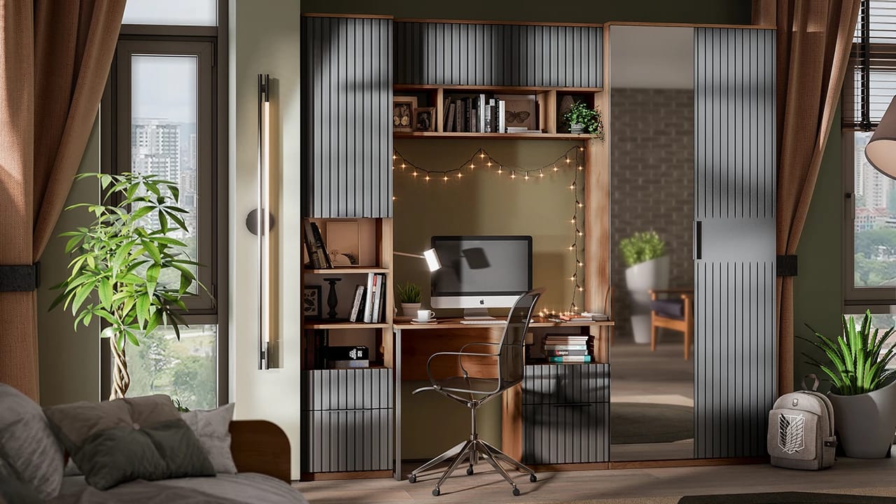 ХИЛТОН (дуб крафт золотой/графит матовый) - фото 4