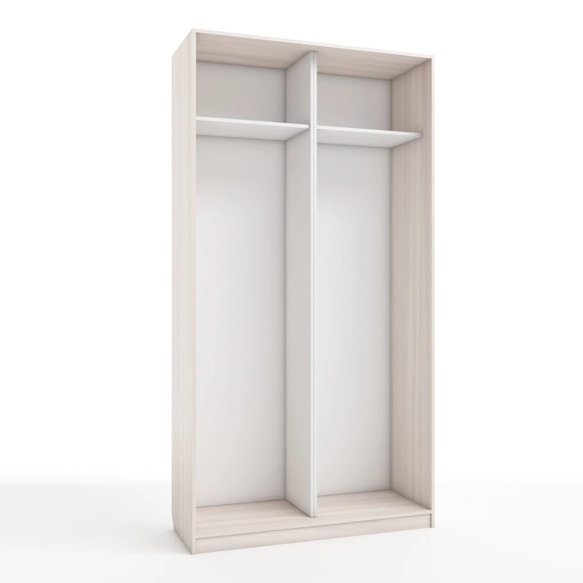 КОРПУС ШКАФА 1200*450*2300 ММ С АНТРЕСОЛЬНЫМИ ПОЛКАМИ (Корпус: ЯСЕНЬ СВЕТЛЫЙ, Наполнение: БЕЛЫЙ шагрень) - фото 1