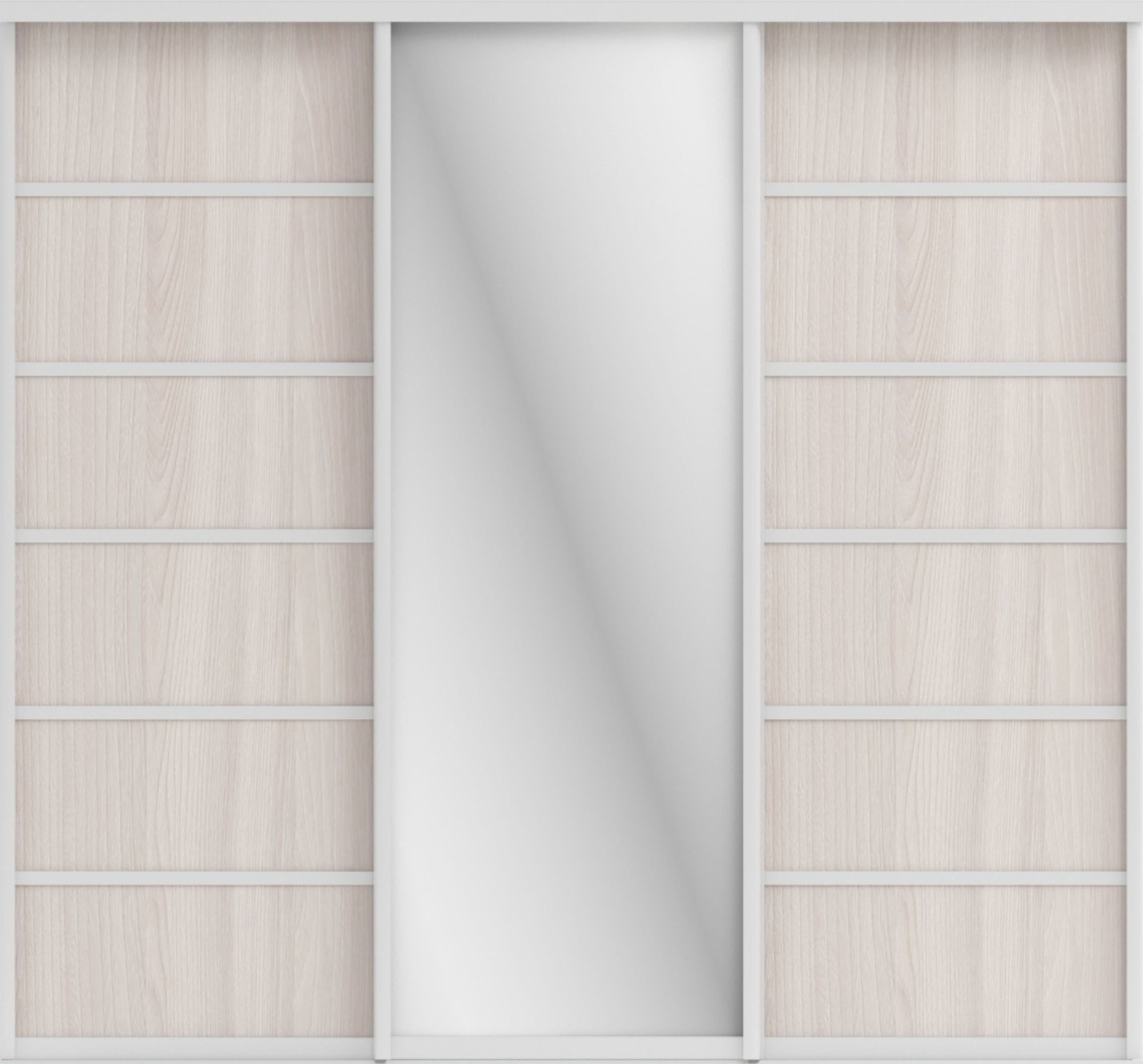 СТИВ (ЗЕРКАЛО/ЛДСП) (ясень светлый/профиль С хром) - фото 1