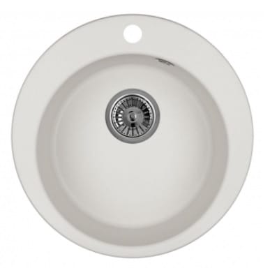 EMAR ГРАНИТ EM-4801 МОЙКА ВРЕЗНАЯ КРУГЛАЯ D480, С ВЫРЕЗОМ ПОД СМЕСИТЕЛЬ (арктик/агат) - фото 1