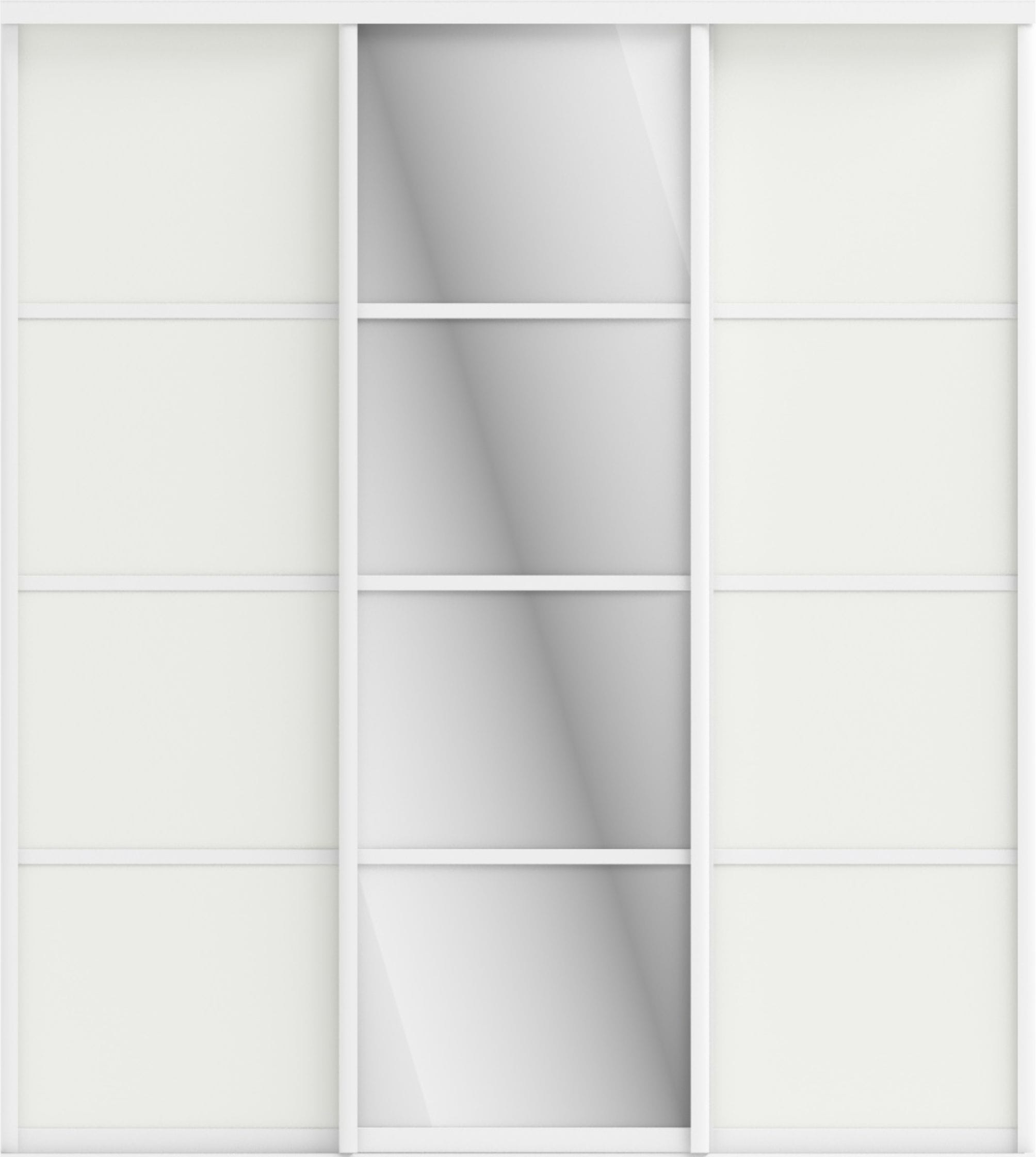 РЭЙ (1 ДВ. ЗЕРК./2 ДВ. СТЕКЛО БЕЛОЕ) (профиль белый глянец) - фото 1