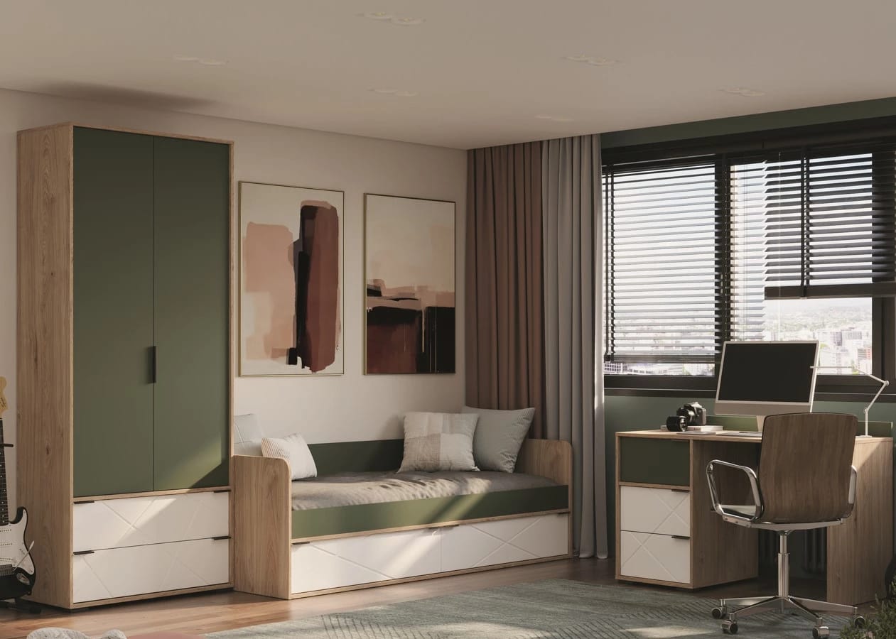 ЛЕО (Гикори джексон/Белый матовый/Дымчатый зеленый) - фото 8