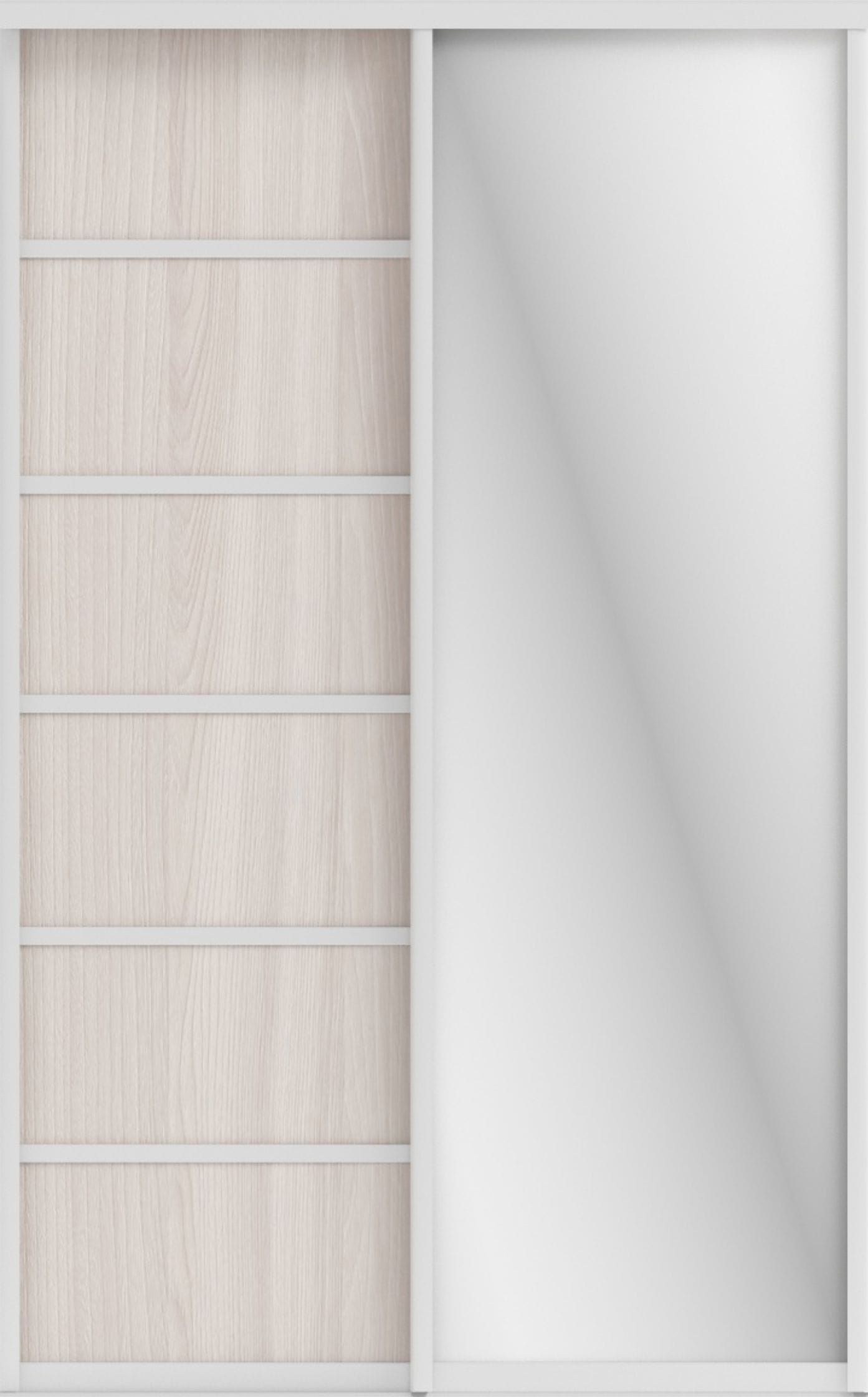 СТИВ (ЗЕРКАЛО/ЛДСП) (ясень светлый/профиль С хром) - фото 1