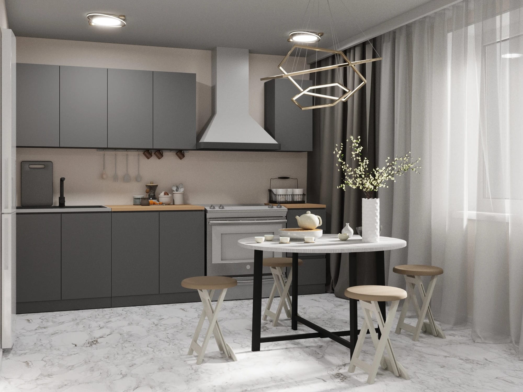 ГЕЛИОС.3/4 (каркас:Черный муар матовый/ЛДСП Дуб Канадский) - фото 6