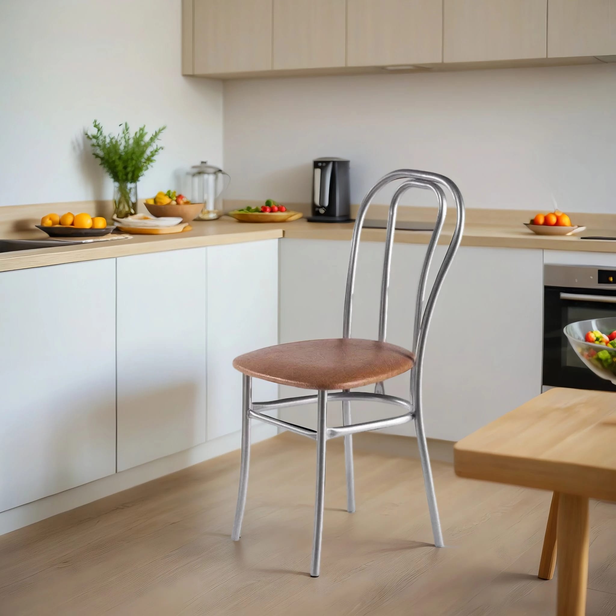 ВЕНСКИЙ (сиденье: ВИК 344/84 (темно-коричневый)/каркас: алюминий  (светло-серый)) - фото 3