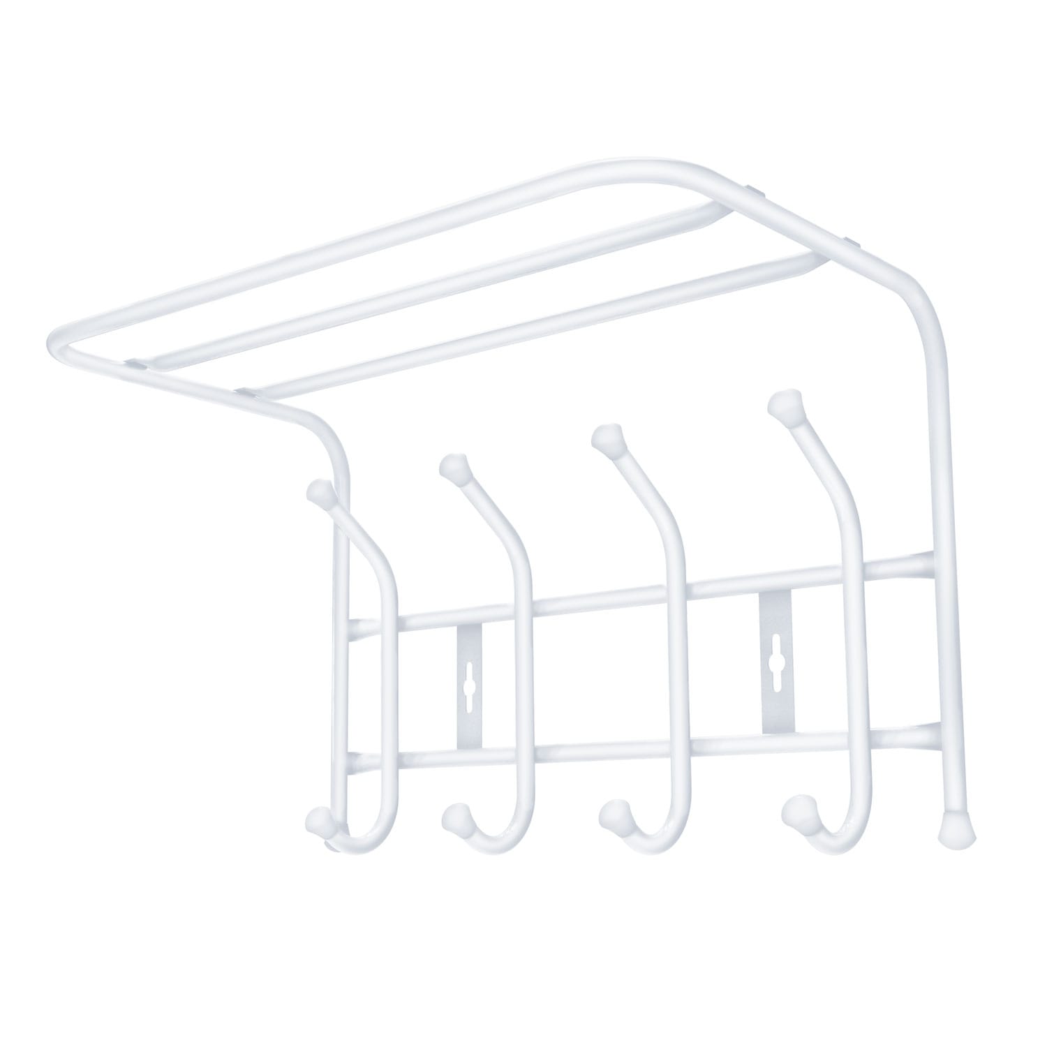 ВЕШАЛКА НАСТЕННАЯ С ПОЛКОЙ (АРТ. ВП4/ВП4М) (матовый белый) - фото 1