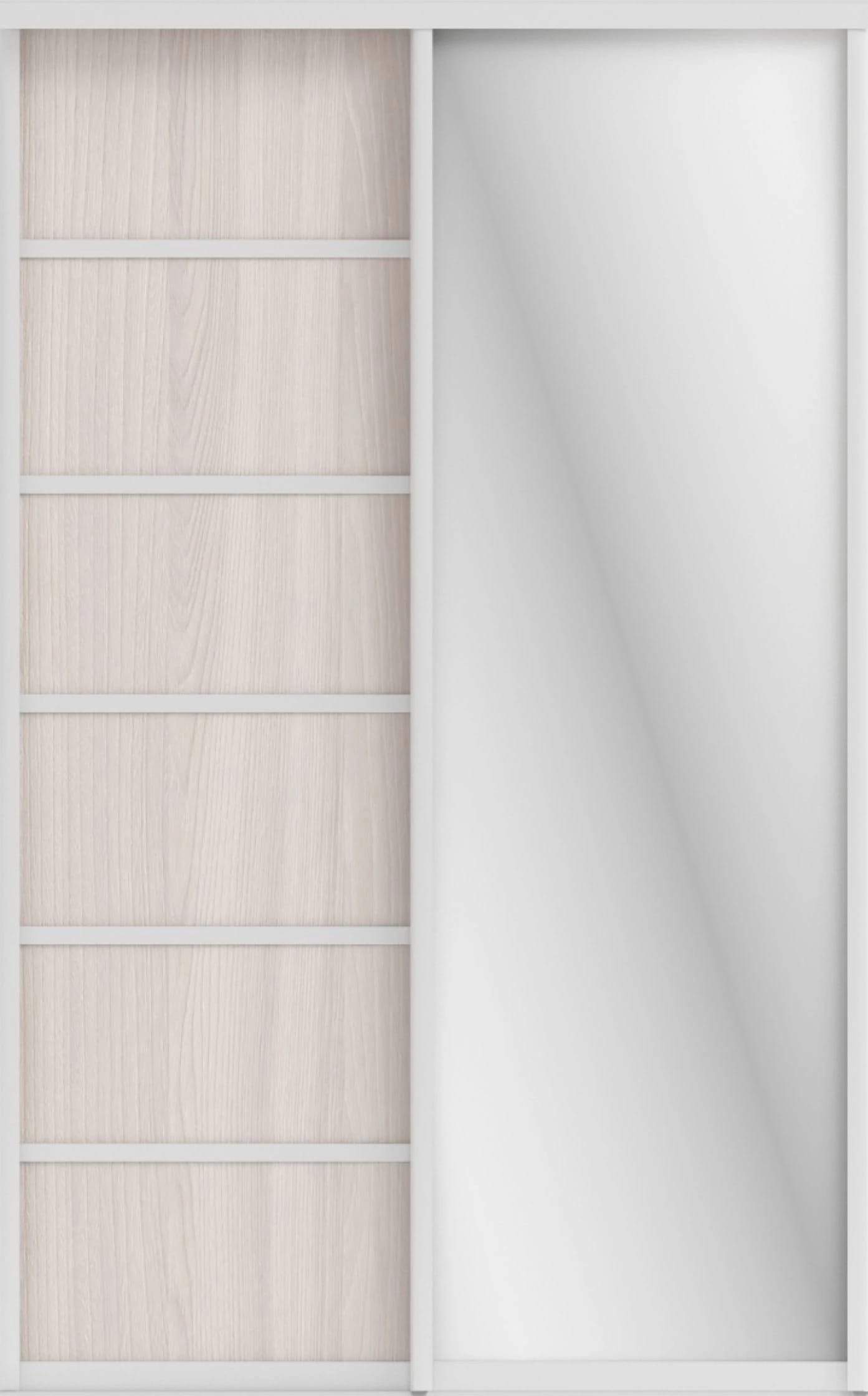 СТИВ (ЗЕРКАЛО/ЛДСП) (ясень светлый/профиль С хром) - фото 2