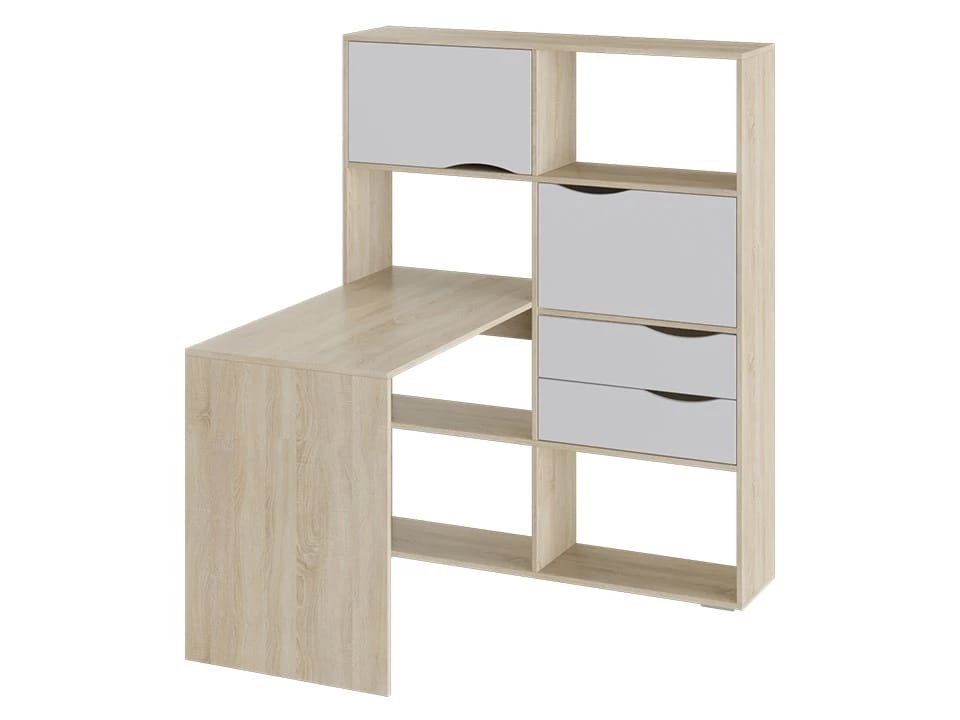 СТОЛ ПИСЬМЕННЫЙ (ТИП 7) (1148*1100*1432 ММ) (дуб сонома/белый ясень) - фото 1