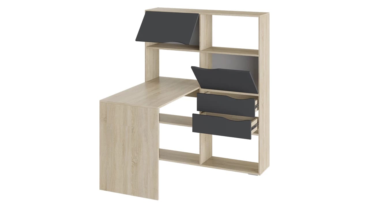 СТОЛ ПИСЬМЕННЫЙ (ТИП 7) (1148*1100*1432 ММ) (дуб сонома/графит серый) - фото 3