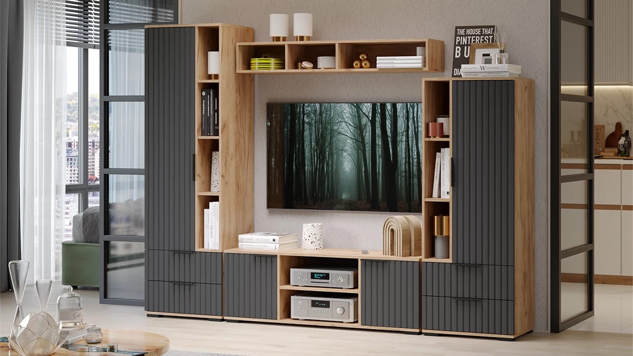 ХИЛТОН (Дуб крафт золотой/Графит матовый) - фото 5