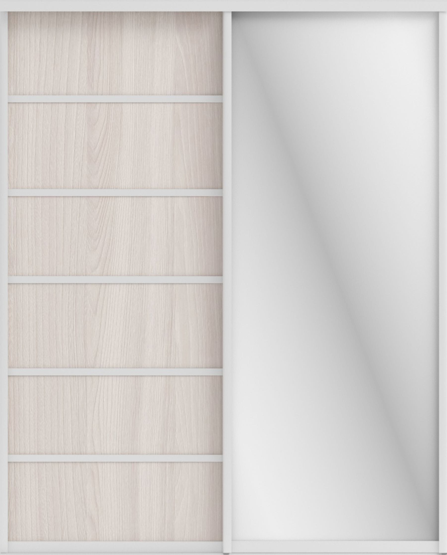 СТИВ (ЗЕРКАЛО/ЛДСП) (ясень светлый/профиль С хром) - фото 2