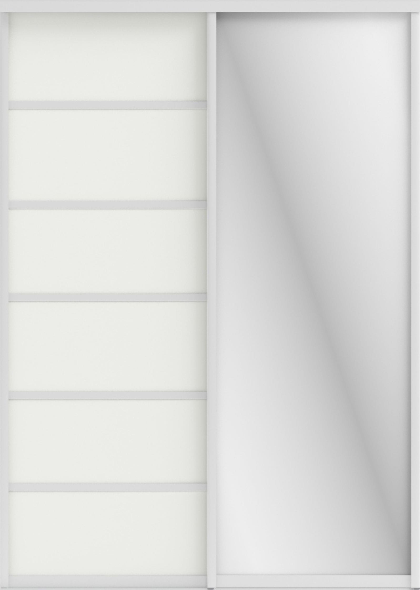 СТИВ (ЗЕРКАЛО/ЛДСП) (белый шагрень/профиль С хром) - фото 1