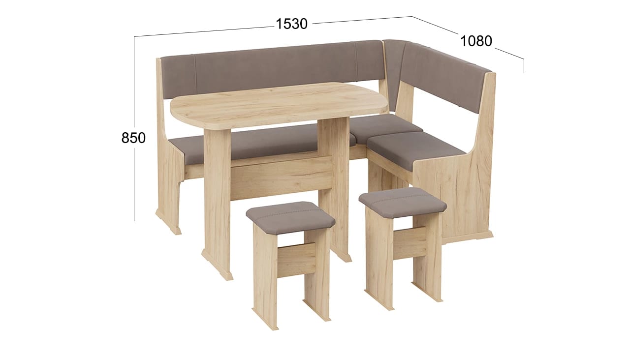 РИО (дуб крафт золотой/микровелюр duna stone) - фото 2