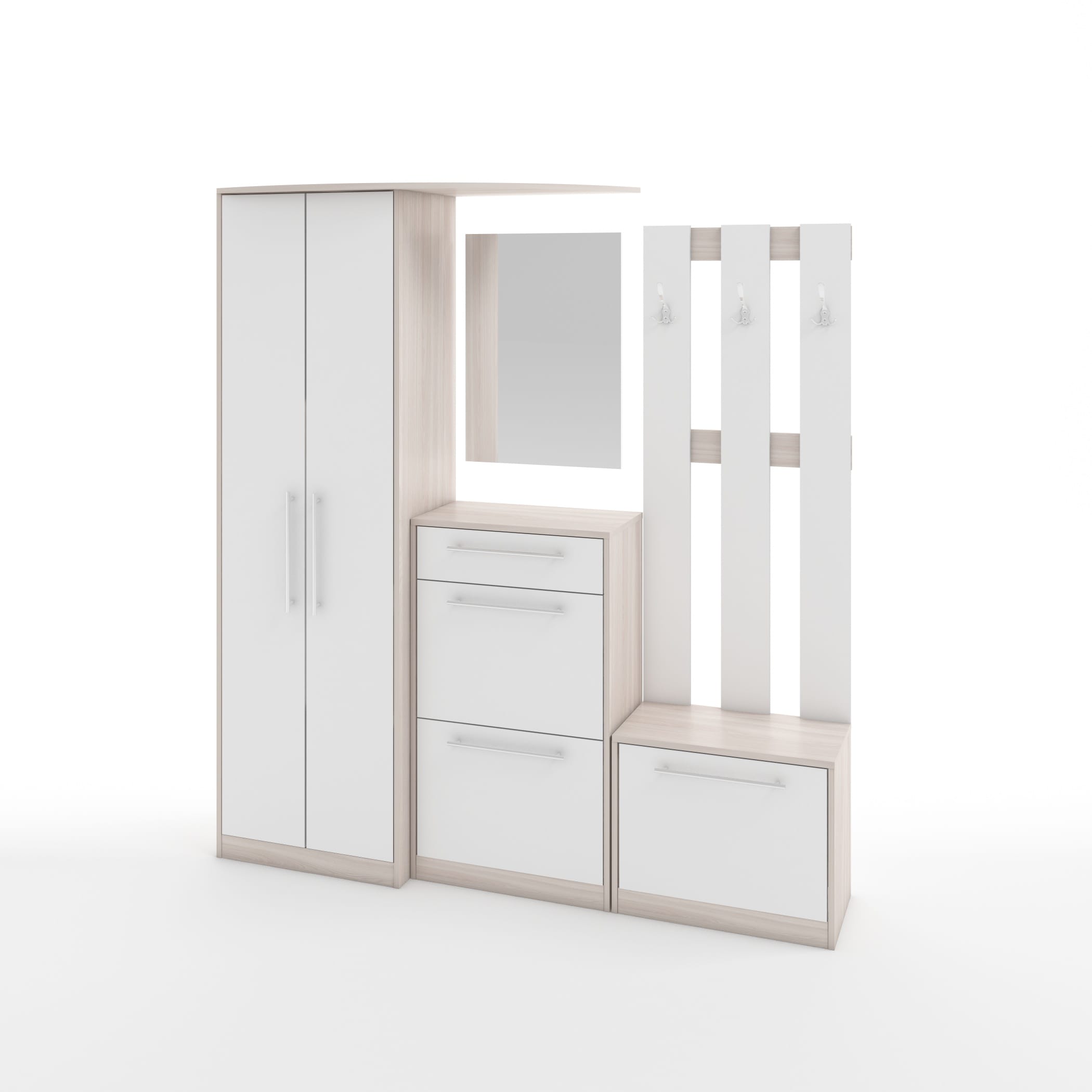 П19 МАРИКА (М) (ясень светлый/белый (легкий шелк)) - фото 1