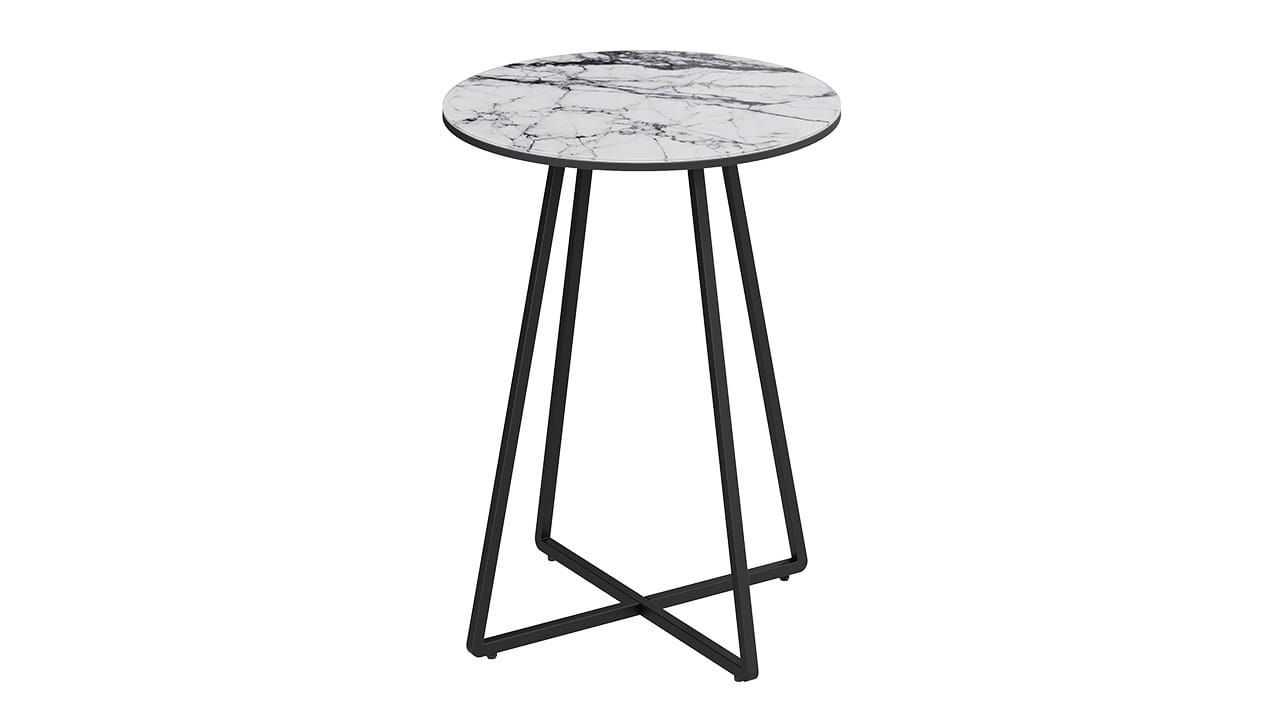 ДП 1-04-15 (черный/стекло мрамор белый) - фото 1