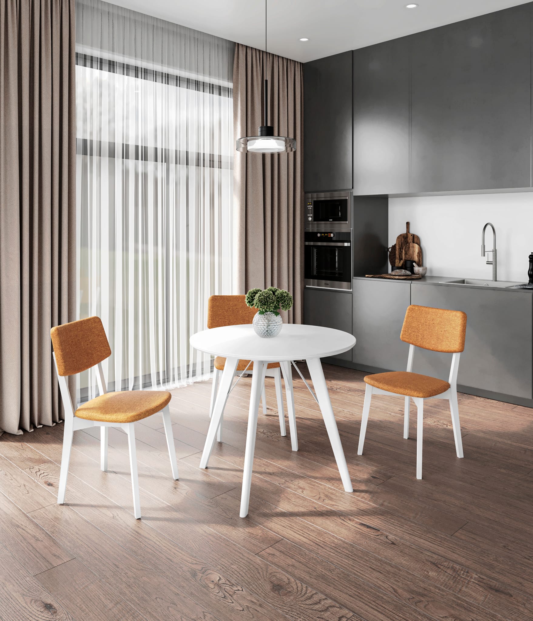 АМАДЕО-3/КОЛУМБИЯ (белый матовый / металл белый / белый матовый) - фото 1