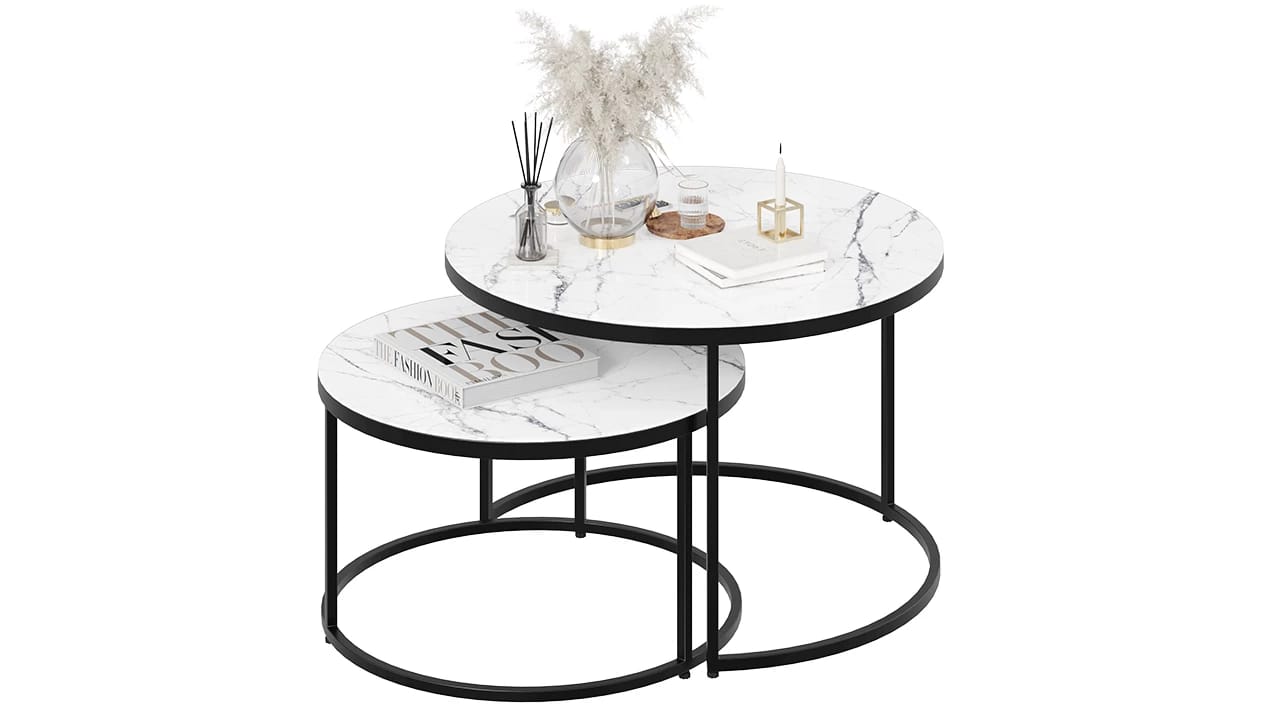 ВЕГА (черный/стекло белый мрамор) - фото 1