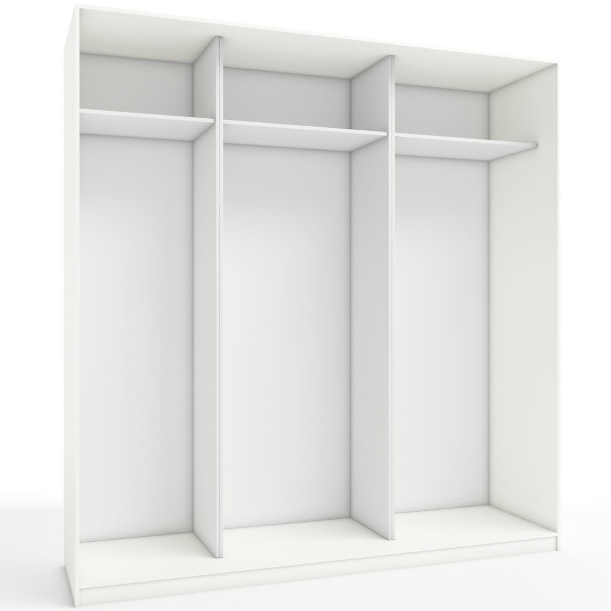 КОРПУС ШКАФА 2200*600*2300 ММ С АНТРЕСОЛЬНЫМИ ПОЛКАМИ (Корпус: БЕЛЫЙ легкий шелк, Наполнение: БЕЛЫЙ легкий шелк) - фото 1