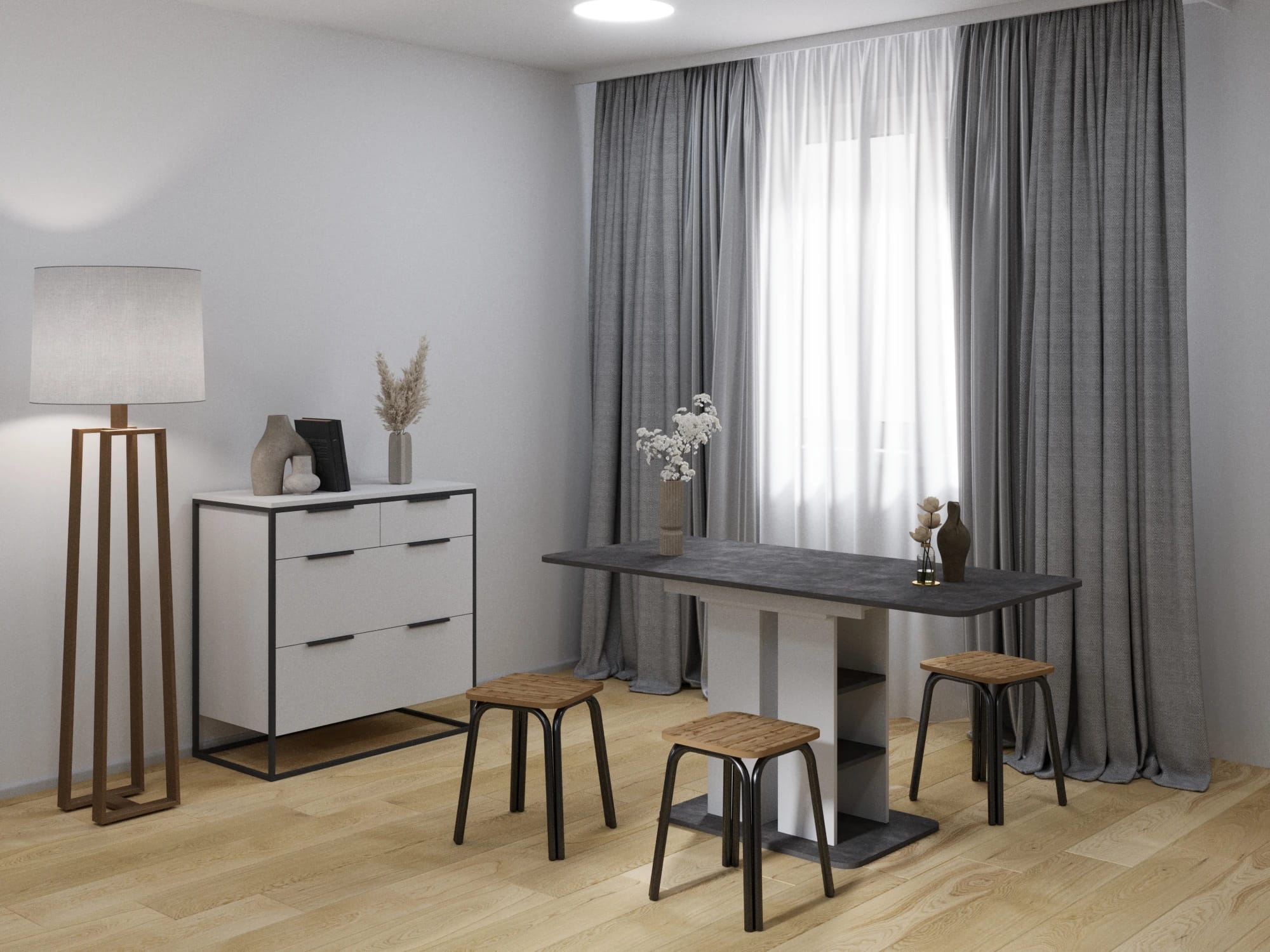 ТАБУРЕТ ТБ17 ЛДСП (АРТ.ТБ 17. 3/1) (МЕТАЛЛ Черный Муар/ЛДСП Дуб Вотан (0009/0157)) - фото 4