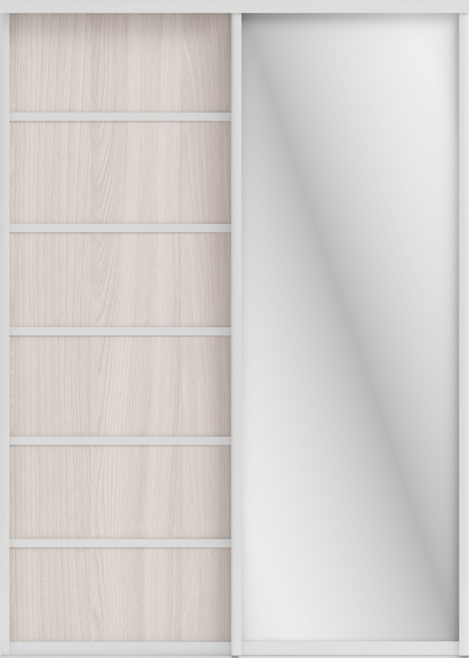 СТИВ (ЗЕРКАЛО/ЛДСП) (ясень светлый/профиль С хром) - фото 1