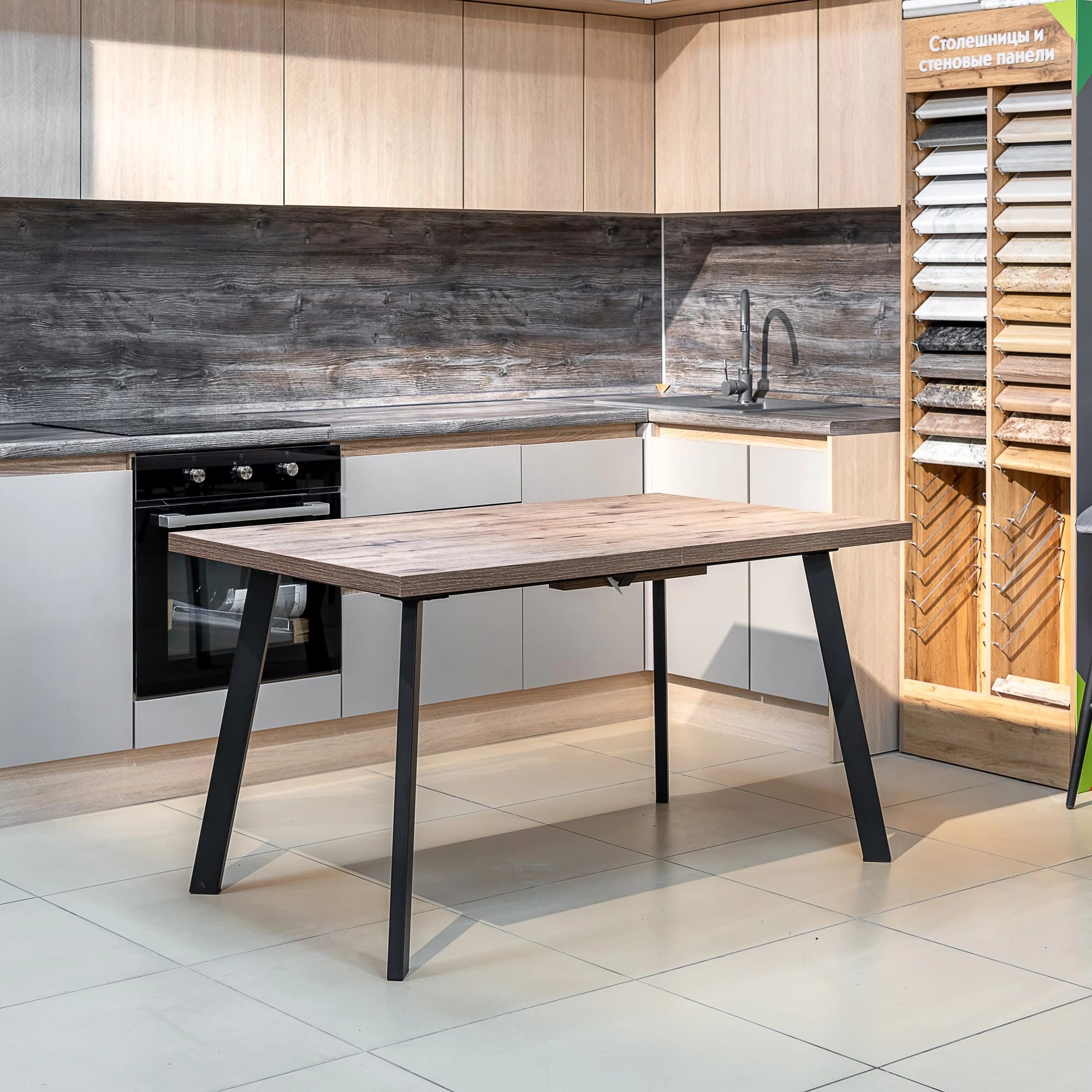 БЕРНАР (БОРГ)-140 (Дуб веллингтон/Чёрный) - фото 4